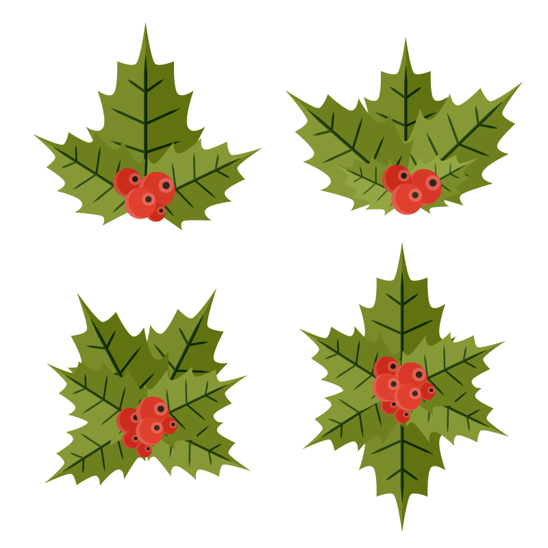 4 mistletoe cartoon vector material