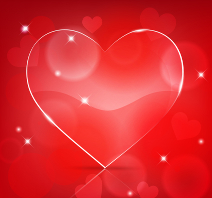 Transparent love creative design vector material