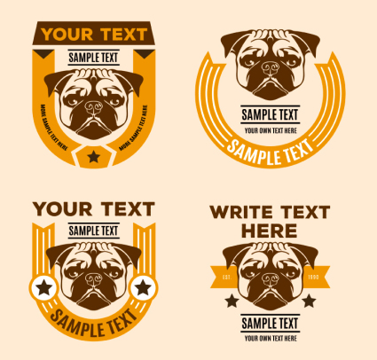 4 Creative Khabarovsk dog tag vector material