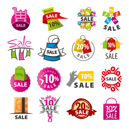 16 color promotion logo vector material