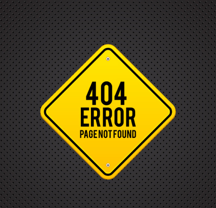 Metal 404 error page design vector material