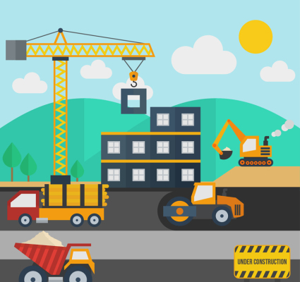 Cartoon Vector material construction sites
