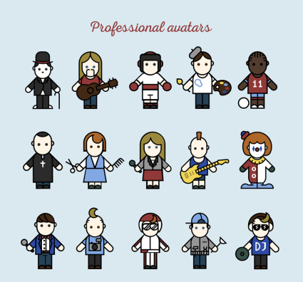 15 creative career figures vector