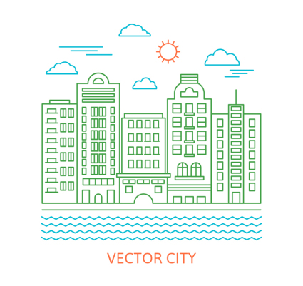 River city building vector