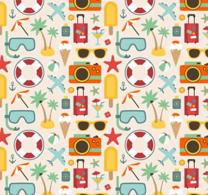 Summer seamless background element vector material