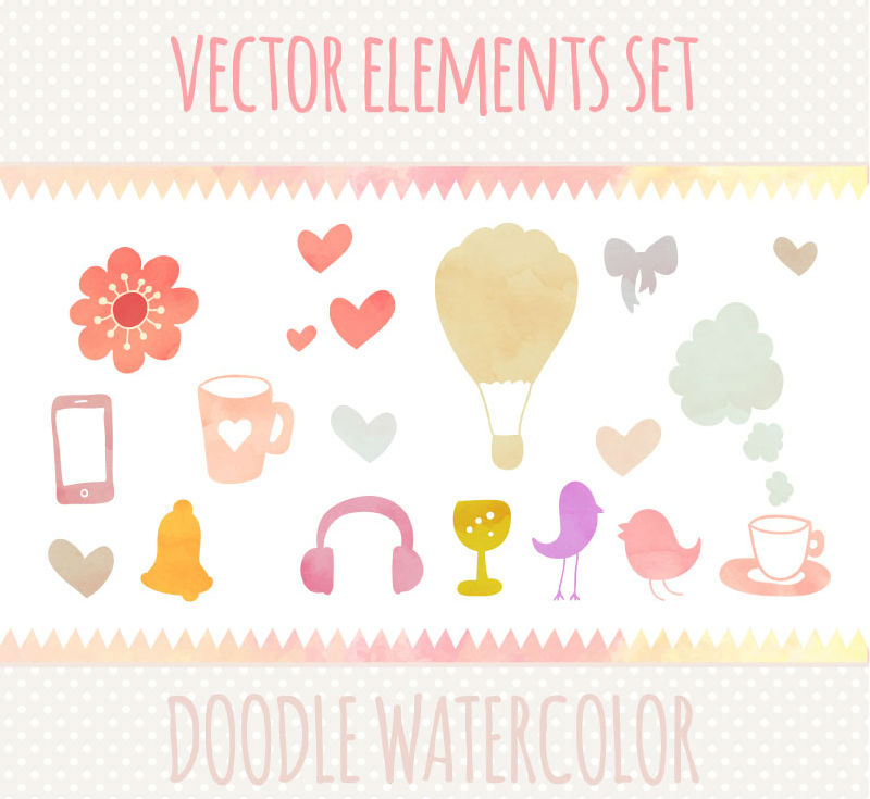 15 fresh watercolor graffiti pattern vector material