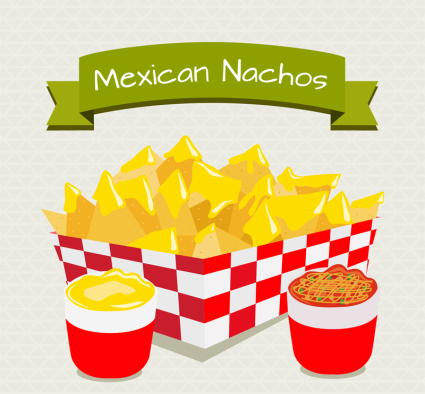 Delicious Mexican nachos vector material