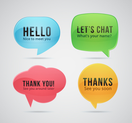 4 creative language bubble vector material