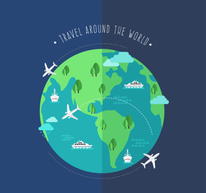 Creative World Travel illustration vector Earth