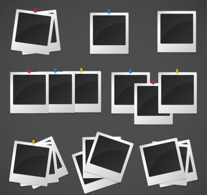 8 groups Polaroid photo vector material