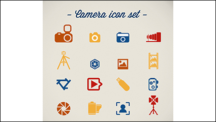 16 models of color photography element icon vector material