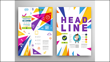 Fashion brochure cover design vector material