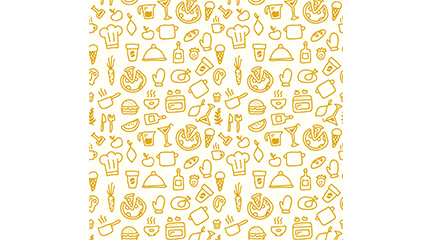 Hand drawn cartoon food seamless background vector