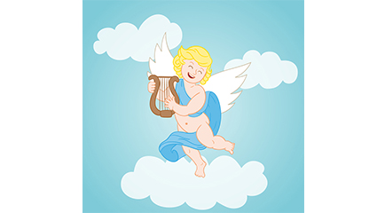 Cloud blonde angel vector material