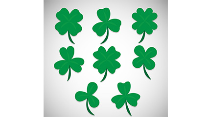 8 green clover clover Vector material