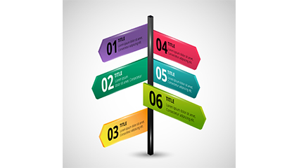 Crossroads brand business color information map vector material