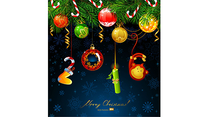 2016 Cute Monkey greeting card vector material