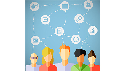 Flattening of social networking crowd vector material