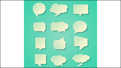 12 white textured language bubble vector material