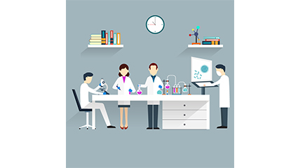 Scientific research room illustration vector material