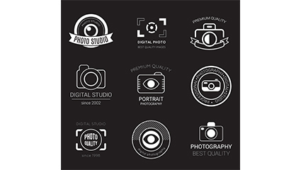9 photography studio logo design vector material