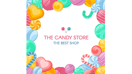 Creative candy store posters vector material