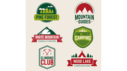 6 outdoor climbing tag Vectors