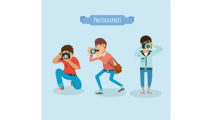 3 photographers men design Vectors