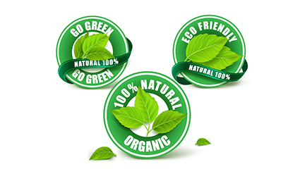 3 round natural product label vector material