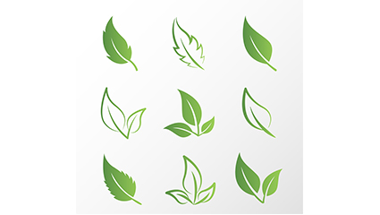 9 creative design green leaves vector material
