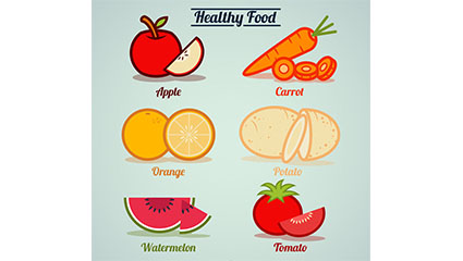 6 healthy food vector material download
