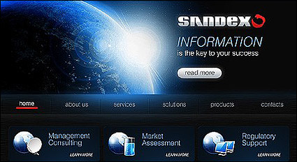Technologies theme of the flash + xhtml page template