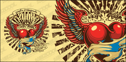 Heart-shaped wings t-shirt design