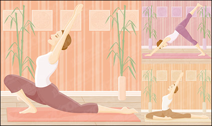 Yoga movement of female vector material