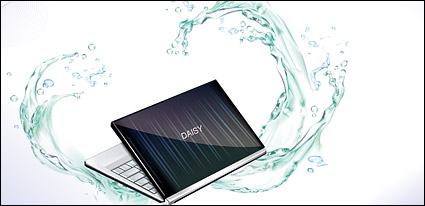 Notebook water vector material