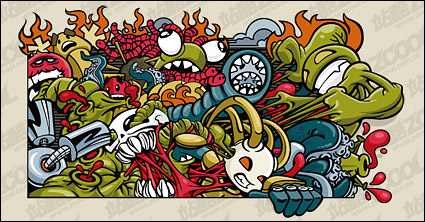 Cool trend vector illustration material