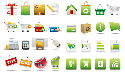 exquisite shopping category icon vector material
