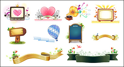 Streamer heart-shaped vector material Bulletin Board