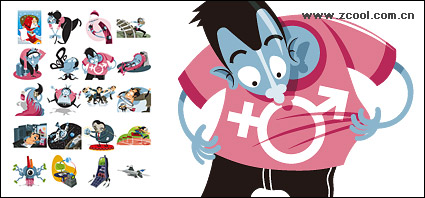 funny illustrator vector material