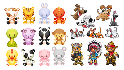 Cute cartoon series vector material