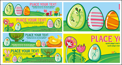 Easter eggs Vector banner material