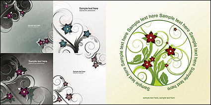 Another 5 vector fashion flowers pattern material