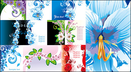 exquisite flower pattern vector material