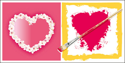 the theme of a beautiful heart-shaped vector material