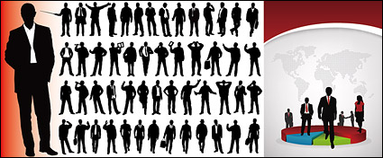 Business People silhouette Vector tortillas and statistical material