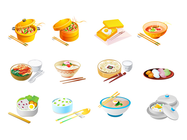 Chinese food Vector Icons