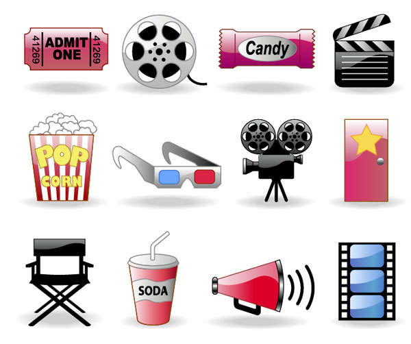 Movie icon vector material