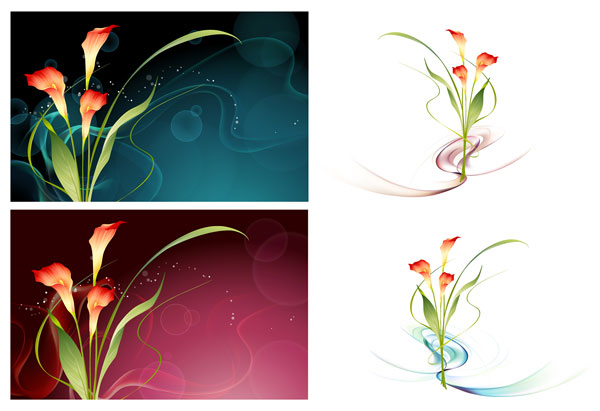 Vector fantasy flower material -15
