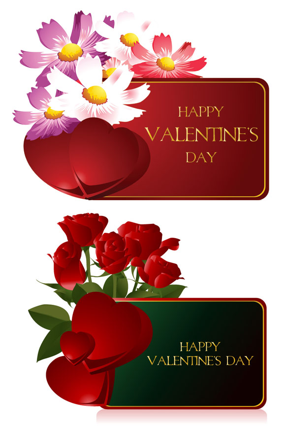 Valentine��s Day cards vector material