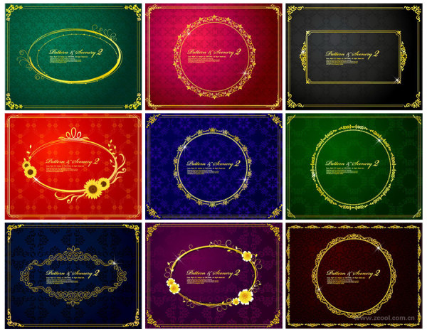 9 gold lace material shading vector